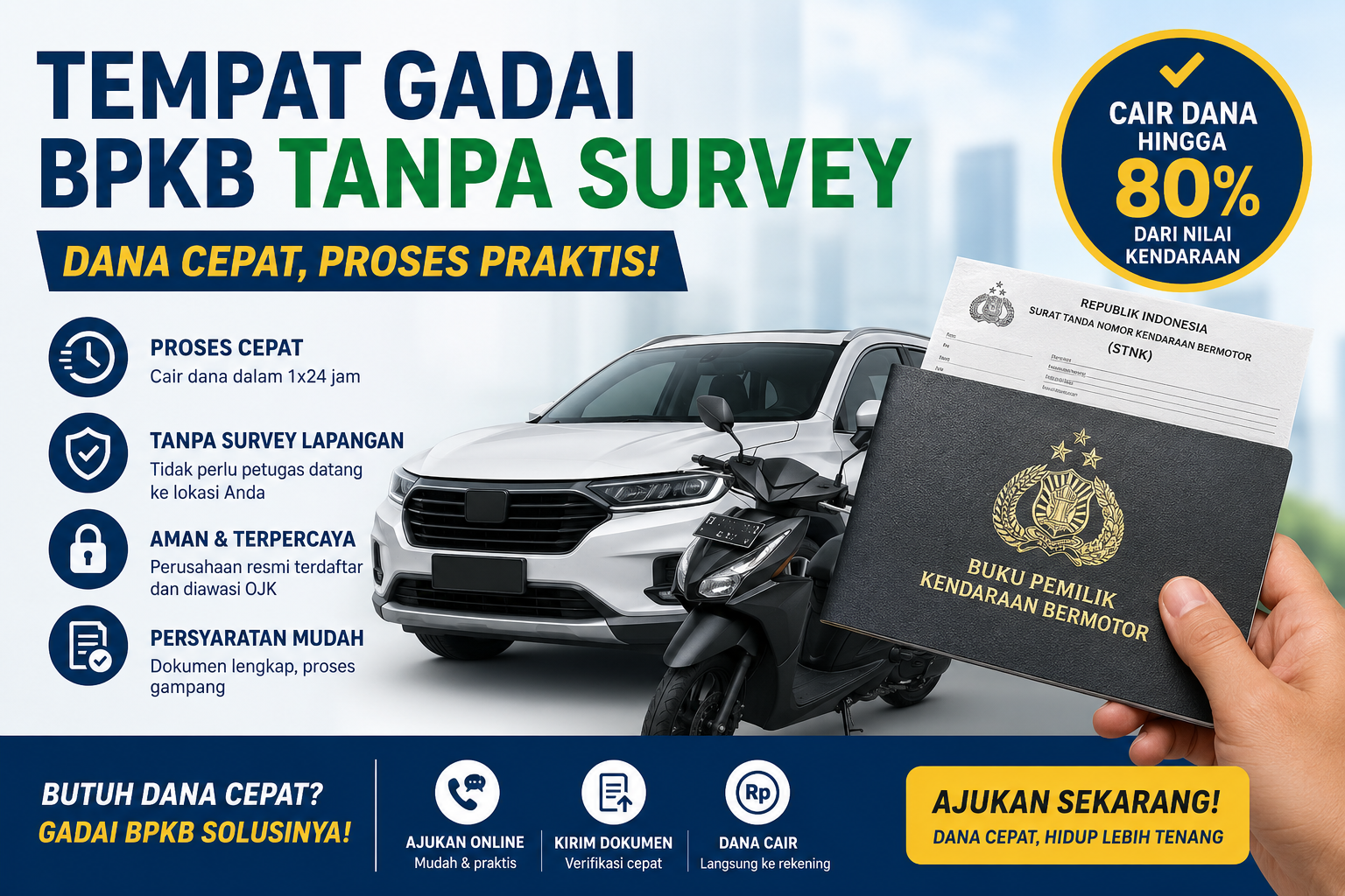 Daftar tempat gadai BPKB Tanpa Survey Jabodetabek